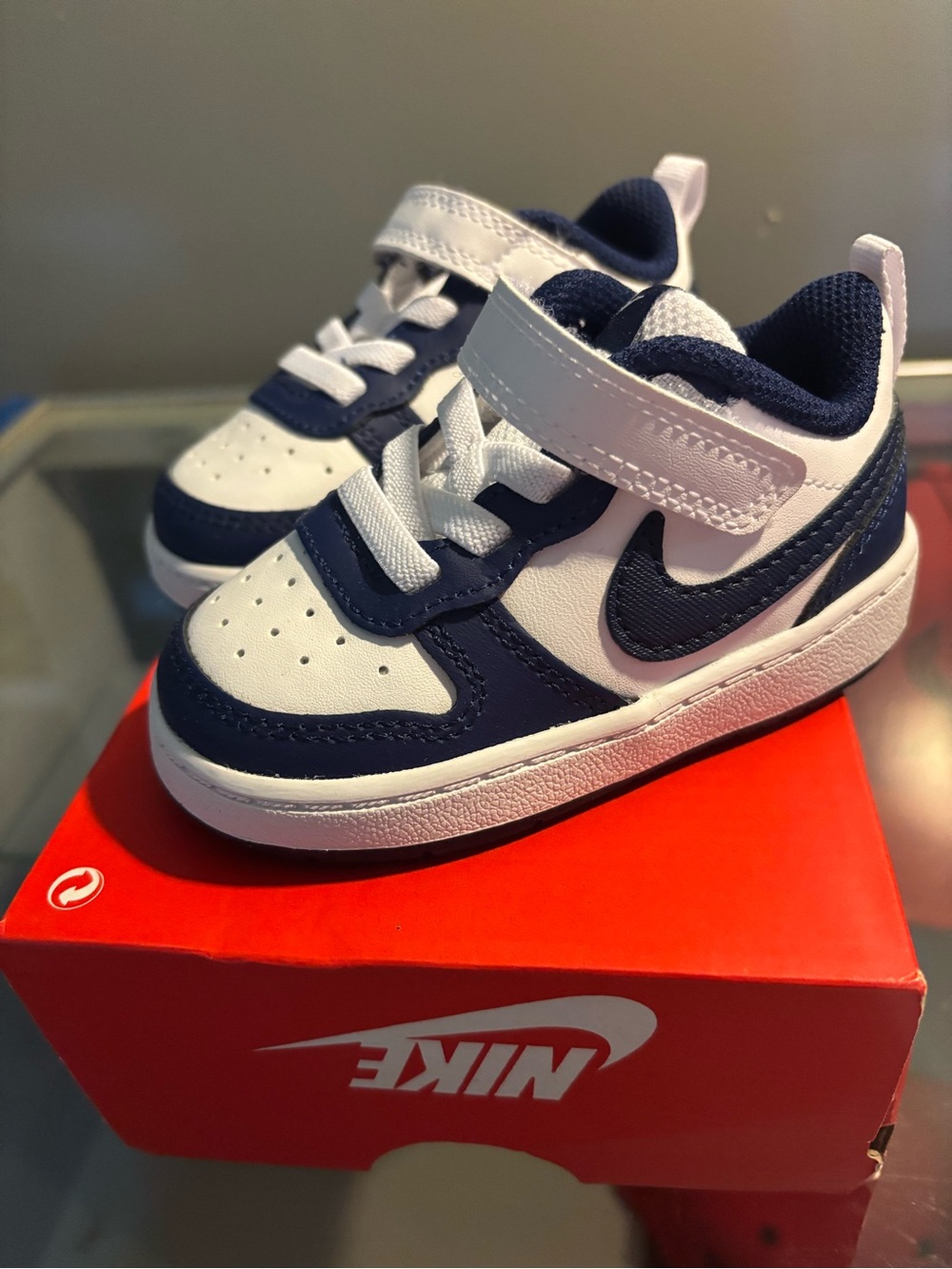 Nike Court Borough Low 2 Navy and White 5 baby